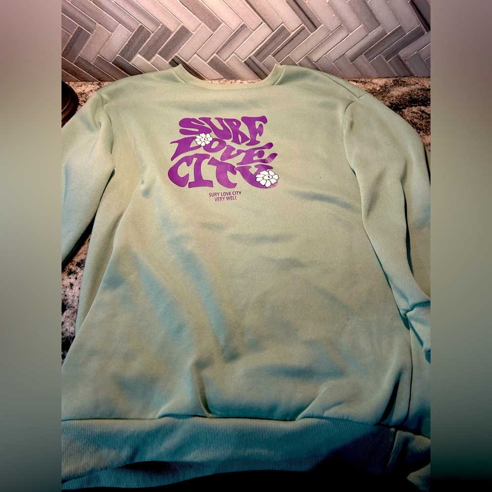 Y2k SURF LOVE city crewneck sweatshirt